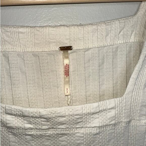 Free People Could I Love You More Top Ivory Cream Square Neck Long Sleeve Small - Picture 3 of 7